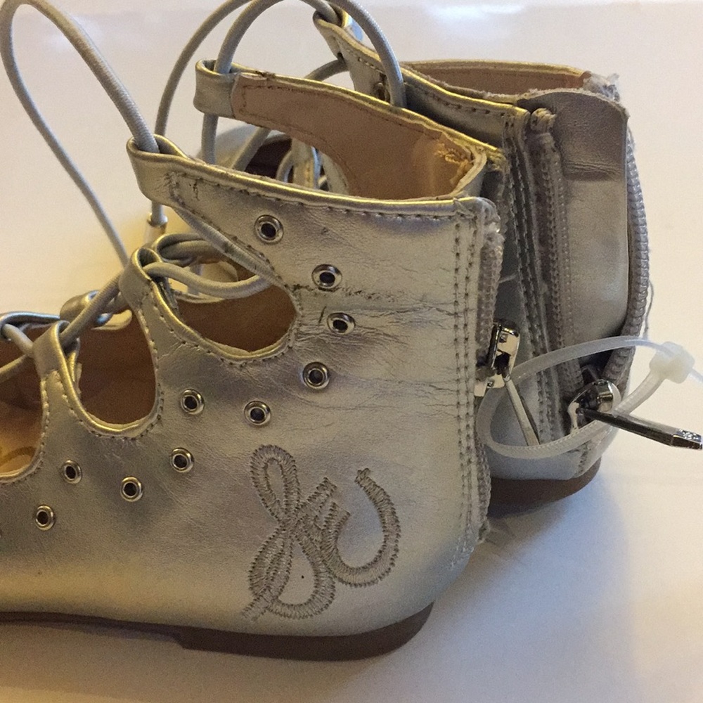 NEW SAM EDELMAN Felicia Stella Eyelet Ghillie Flat - Picture 2 of 7